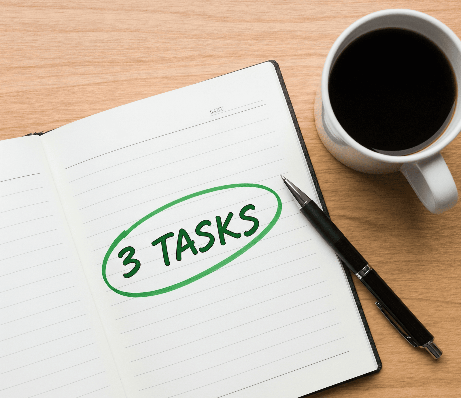 carnet ouvert avec liste 